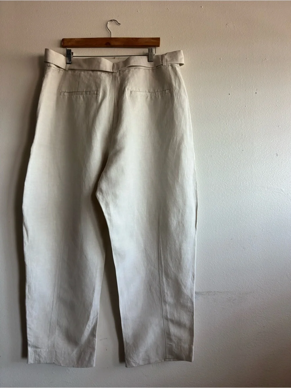 Banana Republic High Rise Tencel Linen Pants with Belt Taupe Size 16